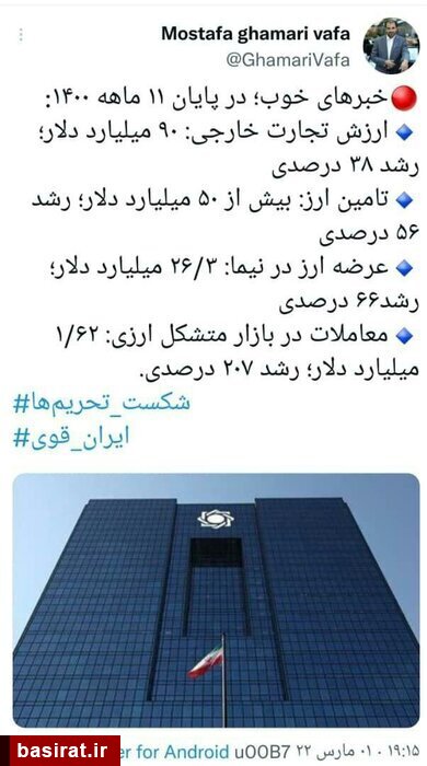 آمارها از شکست تحریم سخن می گوید آمارها از شکست تحریم سخن می گوید