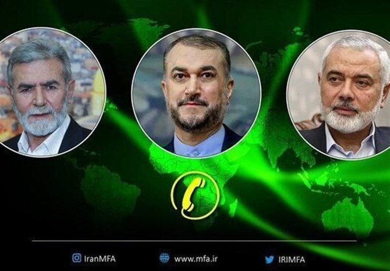 گفتوگوی تلفنی امیرعبداللهیان با رهبران مقاومت فلسطین گفتوگوی تلفنی امیرعبداللهیان با رهبران مقاومت فلسطین