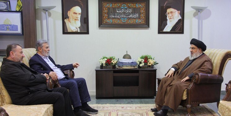 دیدار مهم رهبران حماس و جهاد اسلامی با سیدحسن نصرالله دیدار مهم رهبران حماس و جهاد اسلامی با سیدحسن نصرالله
