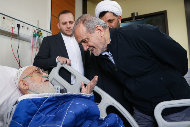 رئیسجمهور از آیتالله نوری همدانی عیادت کرد رئیسجمهور از آیتالله نوری همدانی عیادت کرد