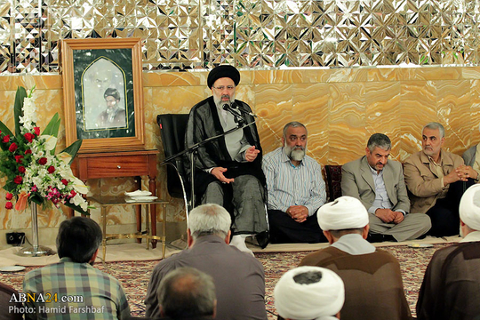 دیدار فرماندهان سپاه پاسداران انقلاب اسلامی با حجت الاسلام و المسلمین سید ابراهیم رئیسی تولیت آستان قدس رضوی 