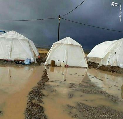 آبگرفتگی چادرها و سرما 2 مشکل عمده زلزله زدگان غرب کرمانشاه