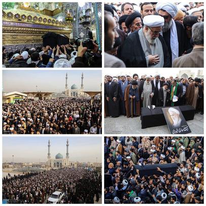  مراسم تشییع پیکر آیت الله حائری شیرازی در قم 