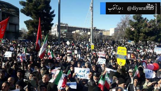 راهپیمایی مردم اراک علیه آشوبگران