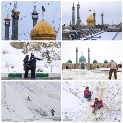  ‌بارش برف و باران در قم 
