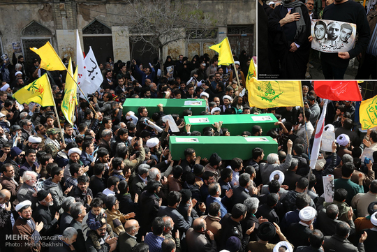 پیکر سه شهید بحرینی جبهه مقاومت اسلامی بر روی دستان نمازگزاران جمعه قم تشییع و در قطعه شهدای مقاومت آرامستان بهشت معصومه خاکسپاری شدند.
