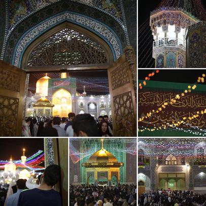 حرم مطهر رضوی در شب میلاد حضرت علی(ع) غرق نوروشادی شد.