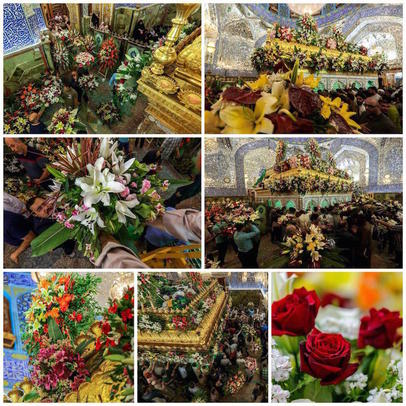 گل آرایی و تزئین حرم مطهر امام علی(علیه السلام)