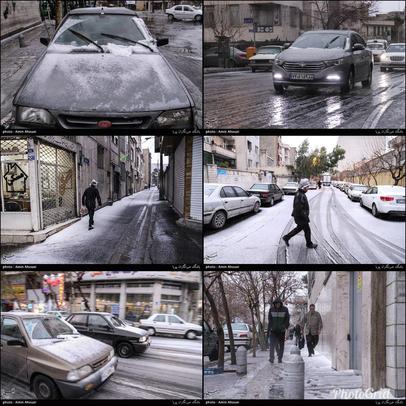 بارش تگرگ و برف در تهران
