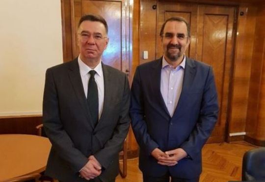 سفیر جمهوری اسلامی ایران با آلکساندر پانکین، معاون اقتصادی وزارت امور خارجه روسیه ملاقات کرد.