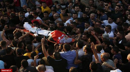 مراسم تشیع پیکر جوان 37 فلسطینی که توسط نیروهای رژیم صهیونیستی به شهادت رسیده است