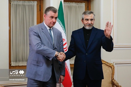 دیدار رئیس کمیته بین الملل دومای روسیه با علی باقری