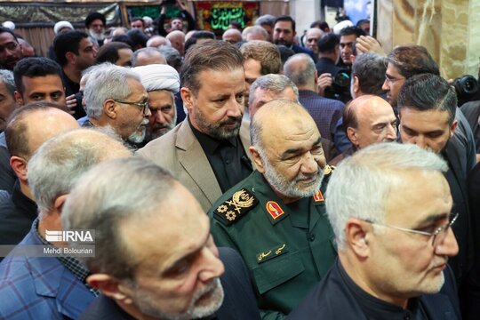 سردار «حسین سلامی» فرمانده کل سپاه در مراسم یادبود پدر شهیدان حجازی