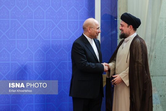 استقبال رئیس مجلس شورای اسلامی از مهمانان مراسم تحلیف چهاردهمین دوره ریاست جمهوری