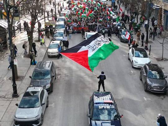 تظاهرات همبستگی با غزه در مونترال کانادا