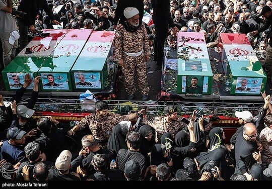 مراسم تشییع پیکر فرماندهان نظامی و دانشمندان کشورمان، که در پی تجاوز اخیر رژیم صهیونیستی