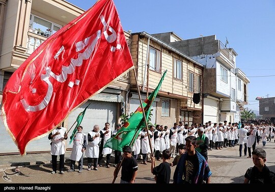 عزاداری هیات کفن پوشان مسلم ابن عقیل روستای سوکهریز شهرستان خرمدره