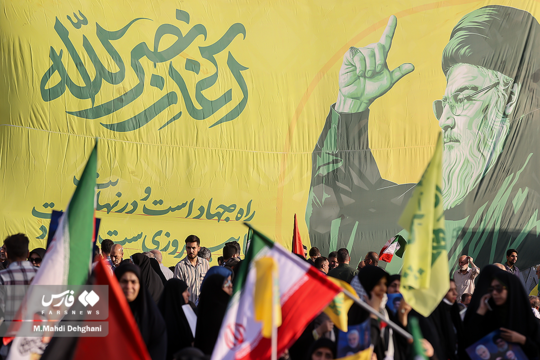 مراسم سالگرد سید حسن نصرالله در میدان امام حسین (علیه السلام) برگزار شد.