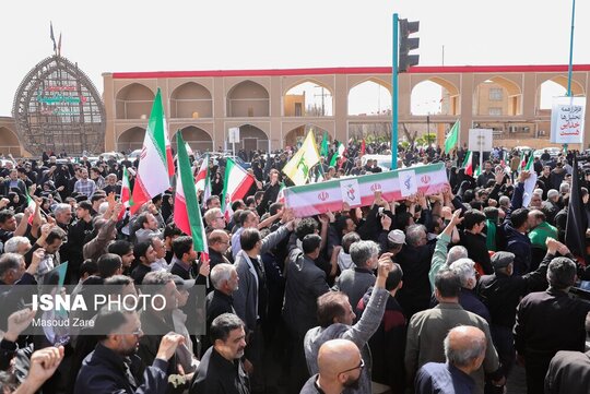 تشییع پیکر سه شهید تجاوز آمریکایی صهیونی - یزد
