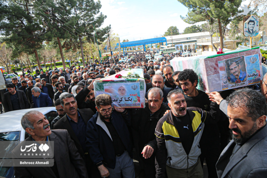 تشییع ۲ شهید غیر نظامی در کرمانشاه