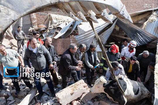 آثارحمله دشمن به واحدهای دامداری و تجاری در خسروشهر