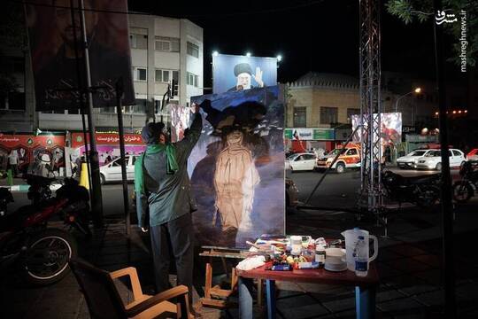 اثر هنری آقای کشوردوست توسط سید محمدرضا میری در حاشیه اجتماع دلدادگان رهبر شهید در رواق کشوردوست خلق شد.