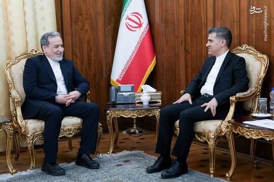 سید مصطفی حسینی پور سرکنسول جدید جمهوری اسلامی ایران در مرو ترکمنستان در دیدار با سیدعباس عراقچی