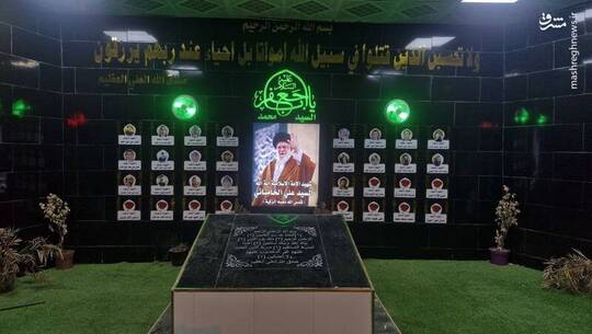 تصاویر رهبر شهید زینت بخش مواکب اربعینی شد