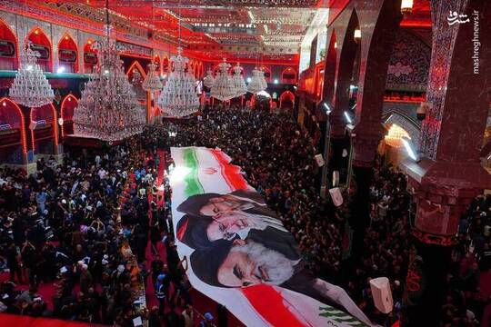 تصاویر فرماندهان مقاومت و قائد شهید در حرم سیدالشهدا
