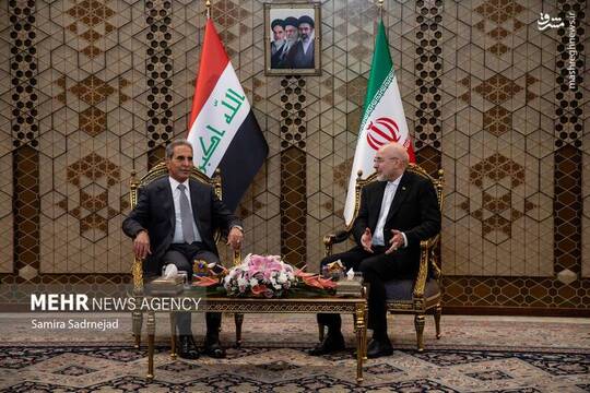فائق زیدان، رئیس شورای عالی قضایی عراق و هیئت همراه با محمدباقر قالیباف رئیس مجلس شورای اسلامی دیدار و گفتگو کرد.